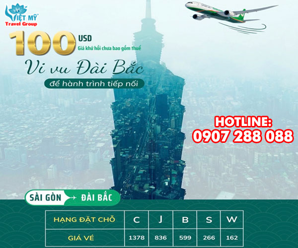 Eva Air ưu đãi vé máy bay Sài Gòn - Đài Bắc