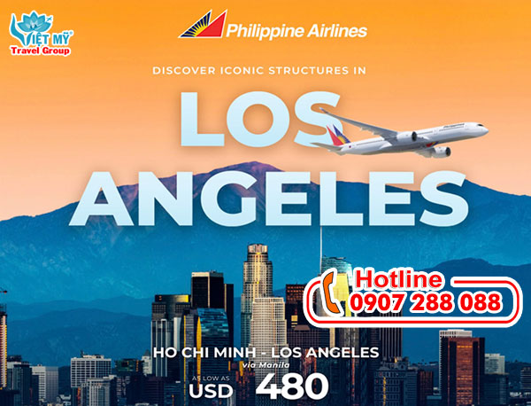 Philippine Airlines ưu đãi vé máy bay TP.HCM - Los Angeles