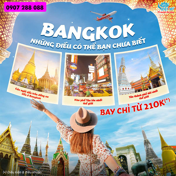 Bay đến Bangkok cùng Vietjet giá vé chỉ từ 210.000 đồng