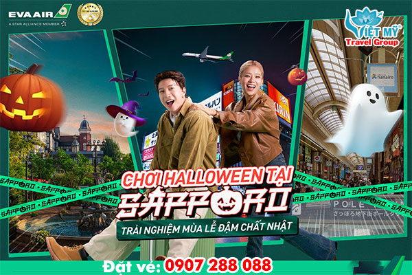  Mua vé máy bay Eva Air đi Sapporo đón Halloween