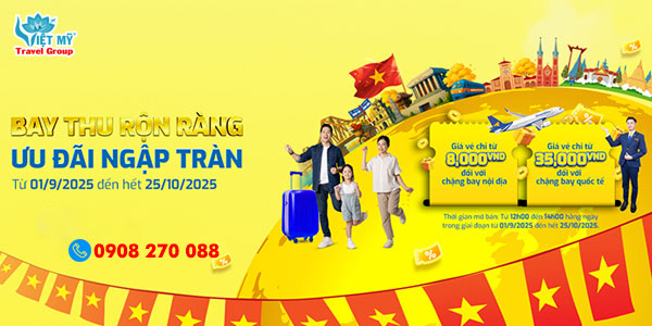 Vietravel Airlines ưu đãi vé máy bay mùa Thu