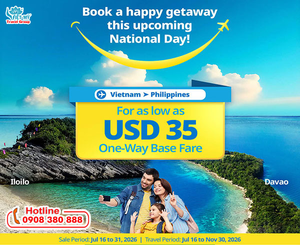 Cebu Pacific khuyến mãi vé máy bay đi Philippines