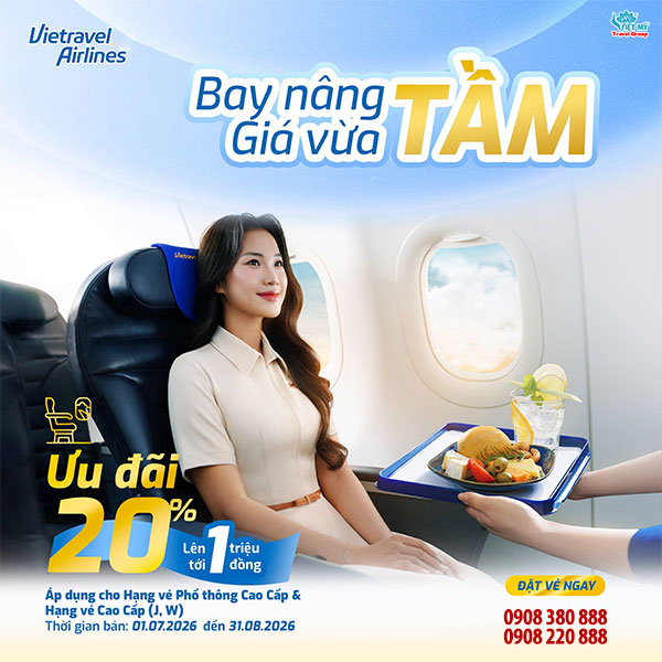 Vietravel Airlines ưu đãi vé hạng Cao Cấp