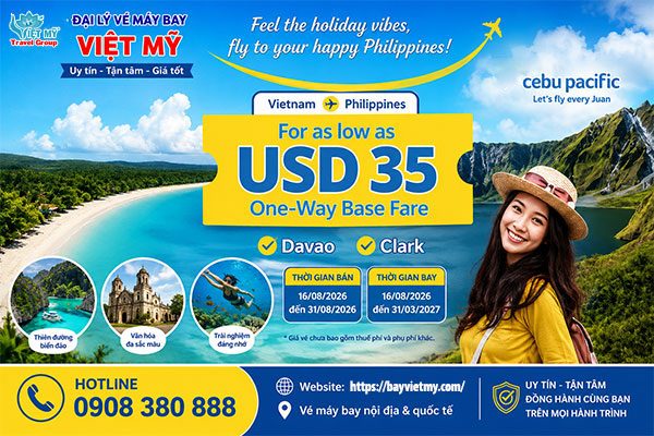 Cebu Pacific khuyến mãi vé đi Philippines