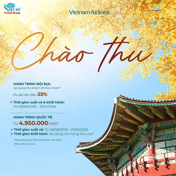 Vietnam Airlines giảm 25% giá vé mùa Thu