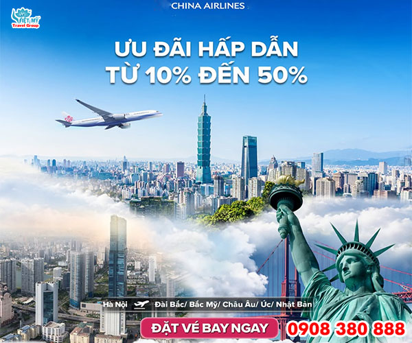 China Airlines ưu đãi vé máy bay quốc tế