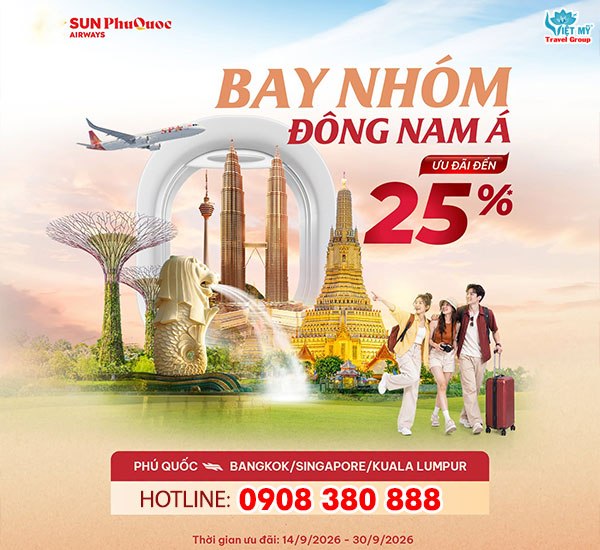 Sun PhuQuoc Airways﻿ ưu đãi nhóm đi Đông Bắc Á