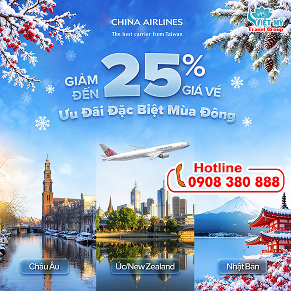 China Airlines ưu đãi mùa Đông 2026