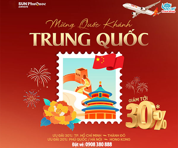 Sun PhuQuoc Airways﻿ ưu đãi quốc khánh Trung Quốc